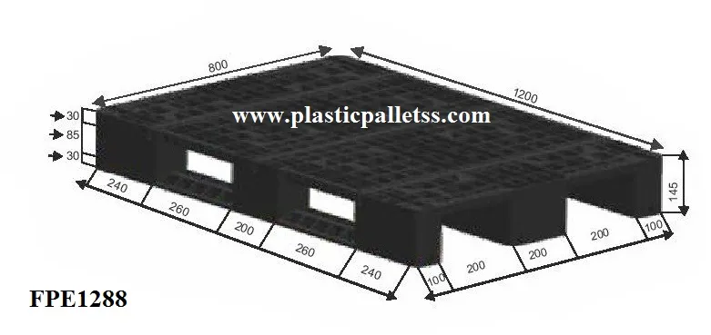 FPE1288 - Euro Pallets plastic pallet size 1200 mm x 800 mm x 145 mm export-ready, durable, suitable for UAE logistics