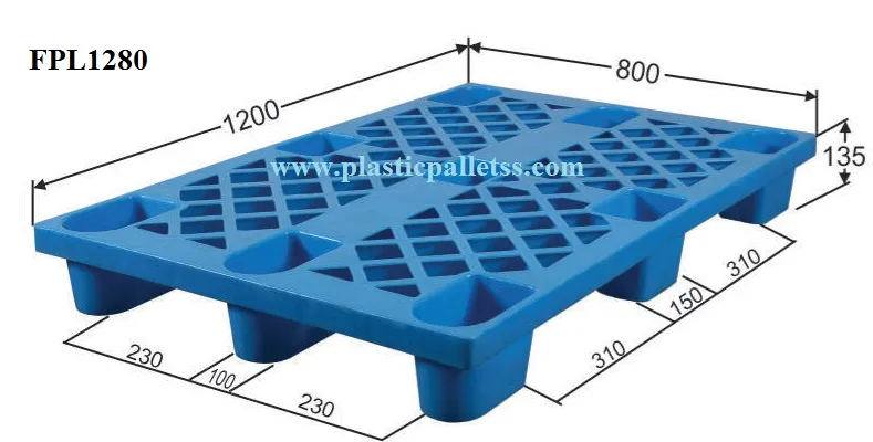 FPL1280 - Euro Pallets plastic pallet size 1200 mm x 800 mm x 135 mm export-ready, durable, suitable for UAE logistics