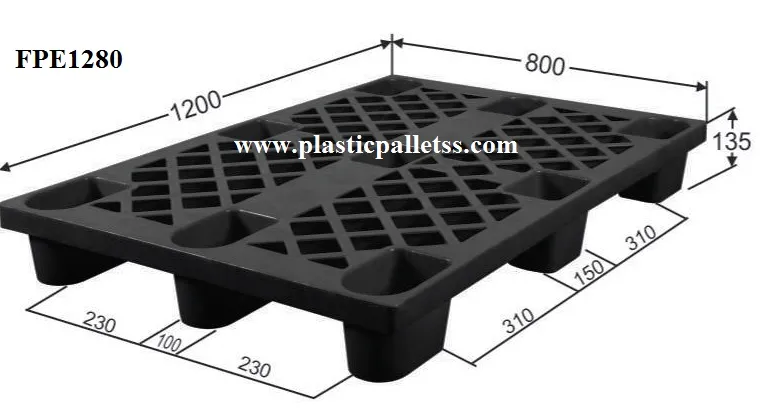 FPE1280 - Export Pallets plastic pallet size 1200 mm x 800 mm x 135 mm export-ready, durable, suitable for UAE logistics