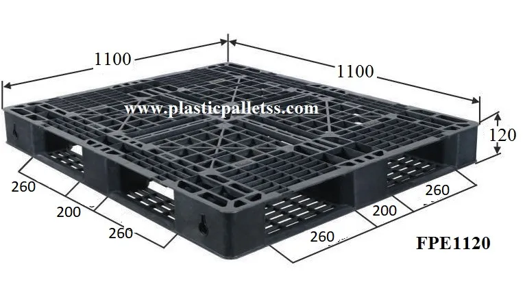 FPE1120 - Export Pallets plastic pallet size 1100 mm x 1100 mm x 120 mm export-ready, durable, suitable for UAE logistics