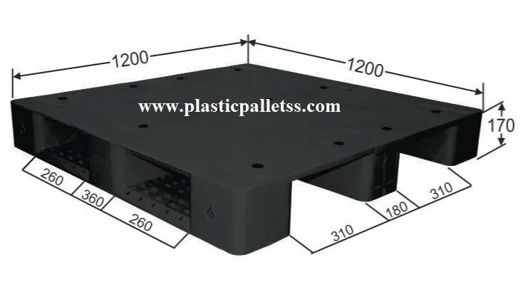 FPE1212 - Export Pallets plastic pallet size 1200 mm x 1200 mm x 170 mm export-ready, durable, suitable for UAE logistics