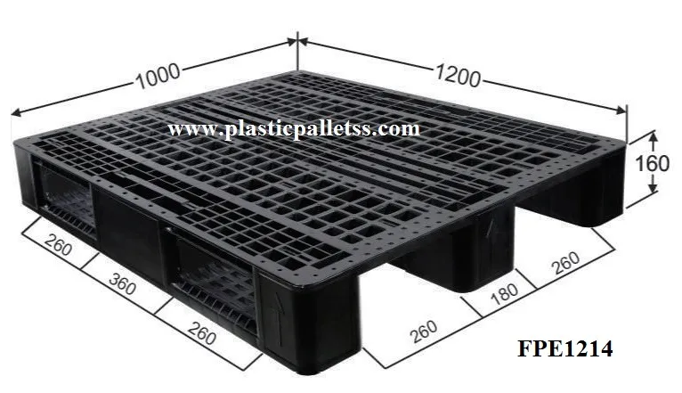 FPE1214 - Export Pallets plastic pallet size 1200 mm x 1000 mm x 160 mm export-ready, durable, suitable for UAE logistics