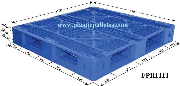 FPH1111S - Heavy Duty Pallets plastic pallet size 1100mm x 1100mm x 150mm export-ready, durable, suitable for UAE logistics