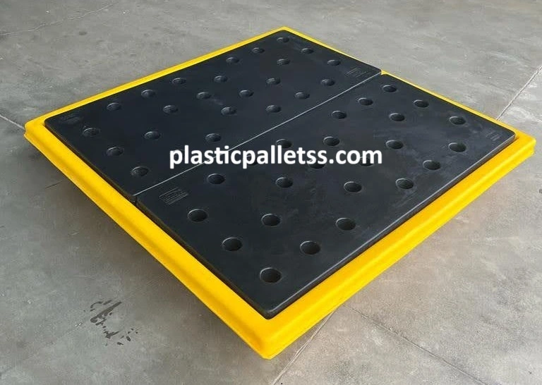 Spill Containment Pallet 4 Drums - Spill Containment Pallets plastic pallet size 1330 mm x 1330 mm x 200 mm export-ready, durable, suitable for UAE logistics